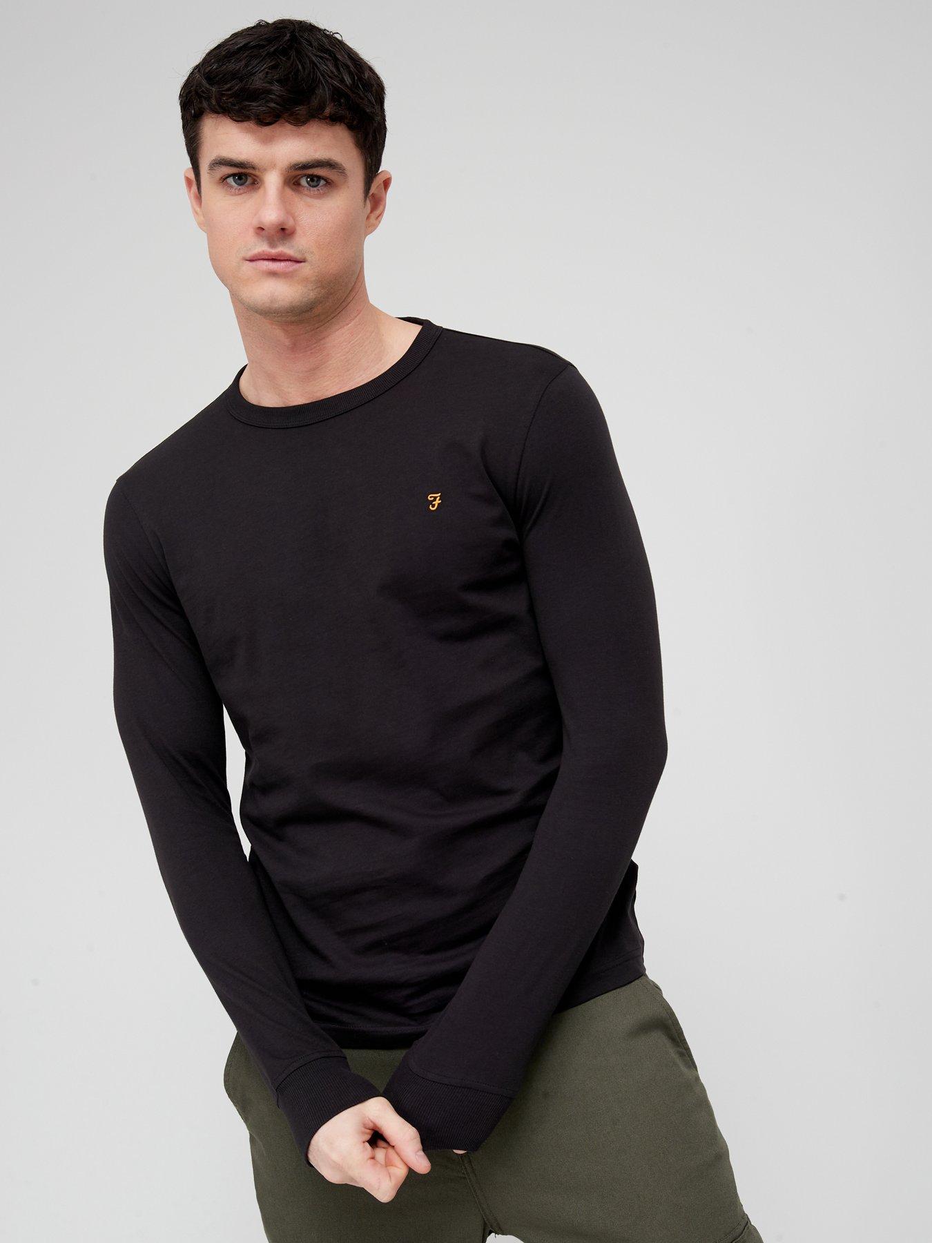 T-shirts & Polos Organic Cotton Long Sleeve Logo T-shirt - Black