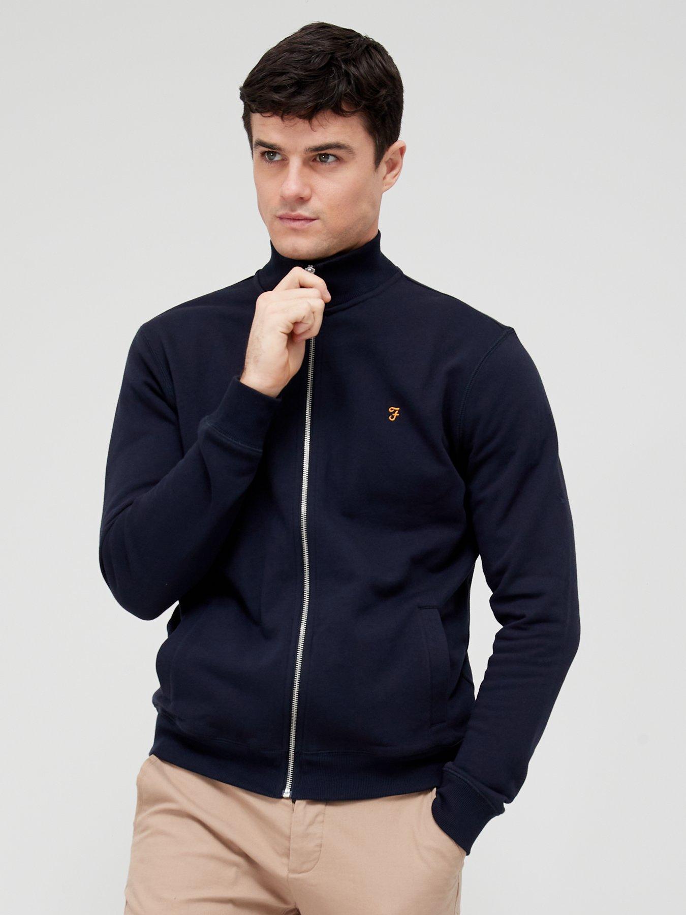  Zip Thru Organic Cotton Sweatshirt - Navy