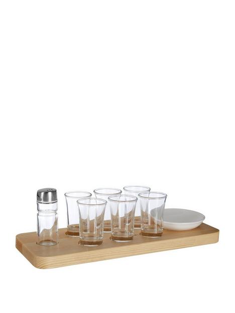 premier-housewares-tequila-shot-glass-set-wooden-tray-six-shot-glasses