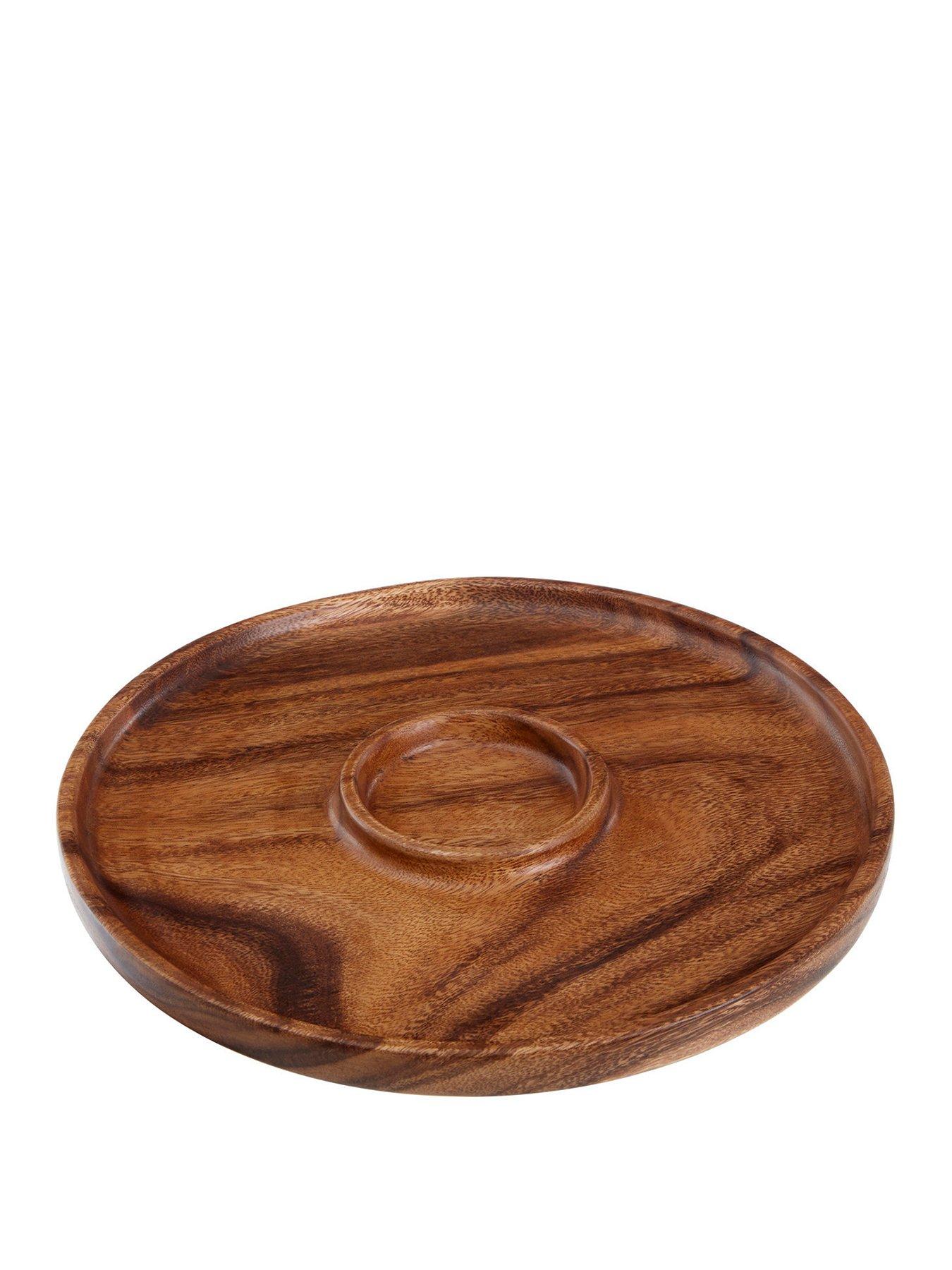 Product photograph of Premier Housewares Kora Acacia Wood Chip N Dip Plate from very.co.uk