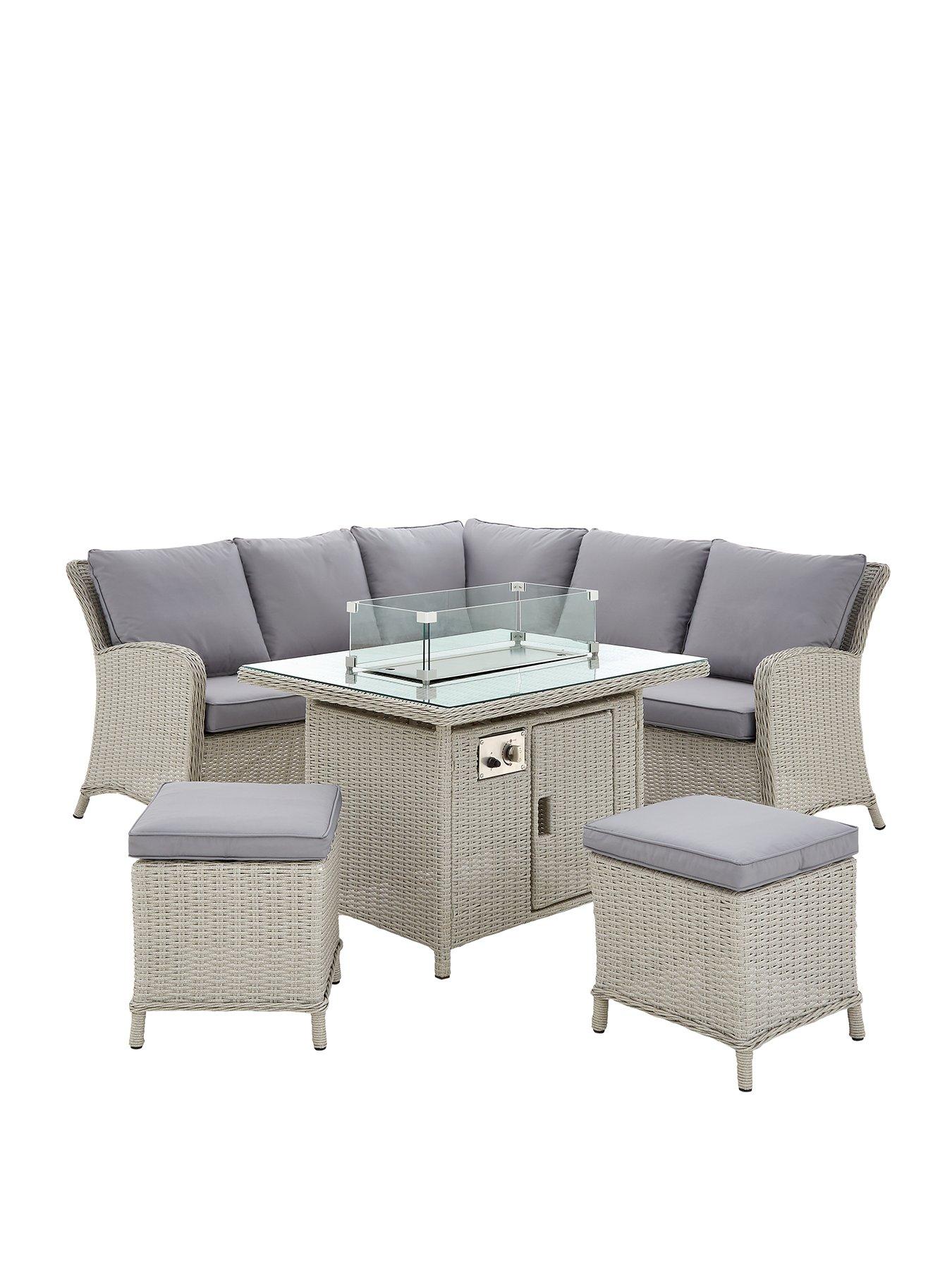 Image 2 of 6 of Very Home Athens Compact Corner Set with Firepit Table