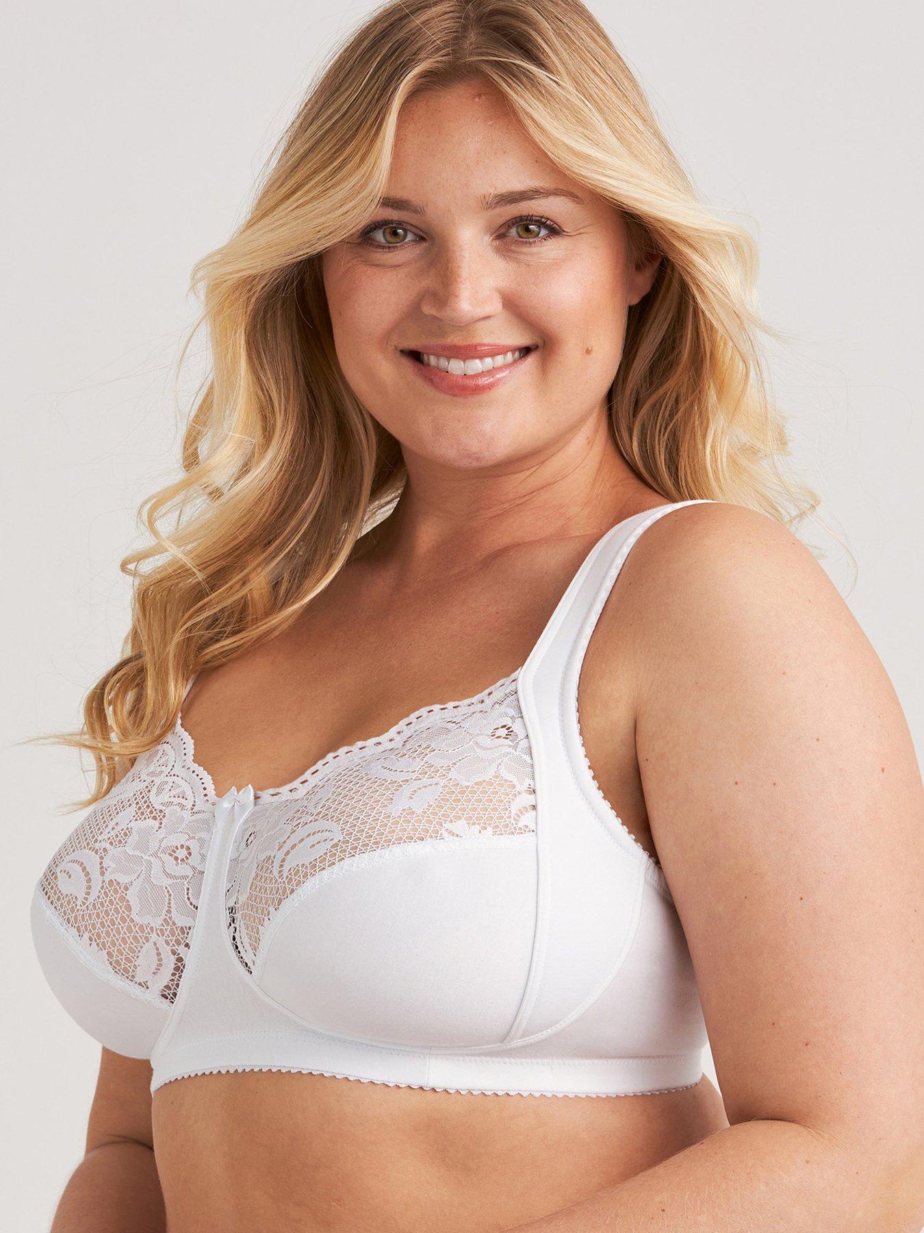 Image 3 of 4 of Miss Mary of Sweden Lovely Lace Non-wired Bra With Padded Side Support - White