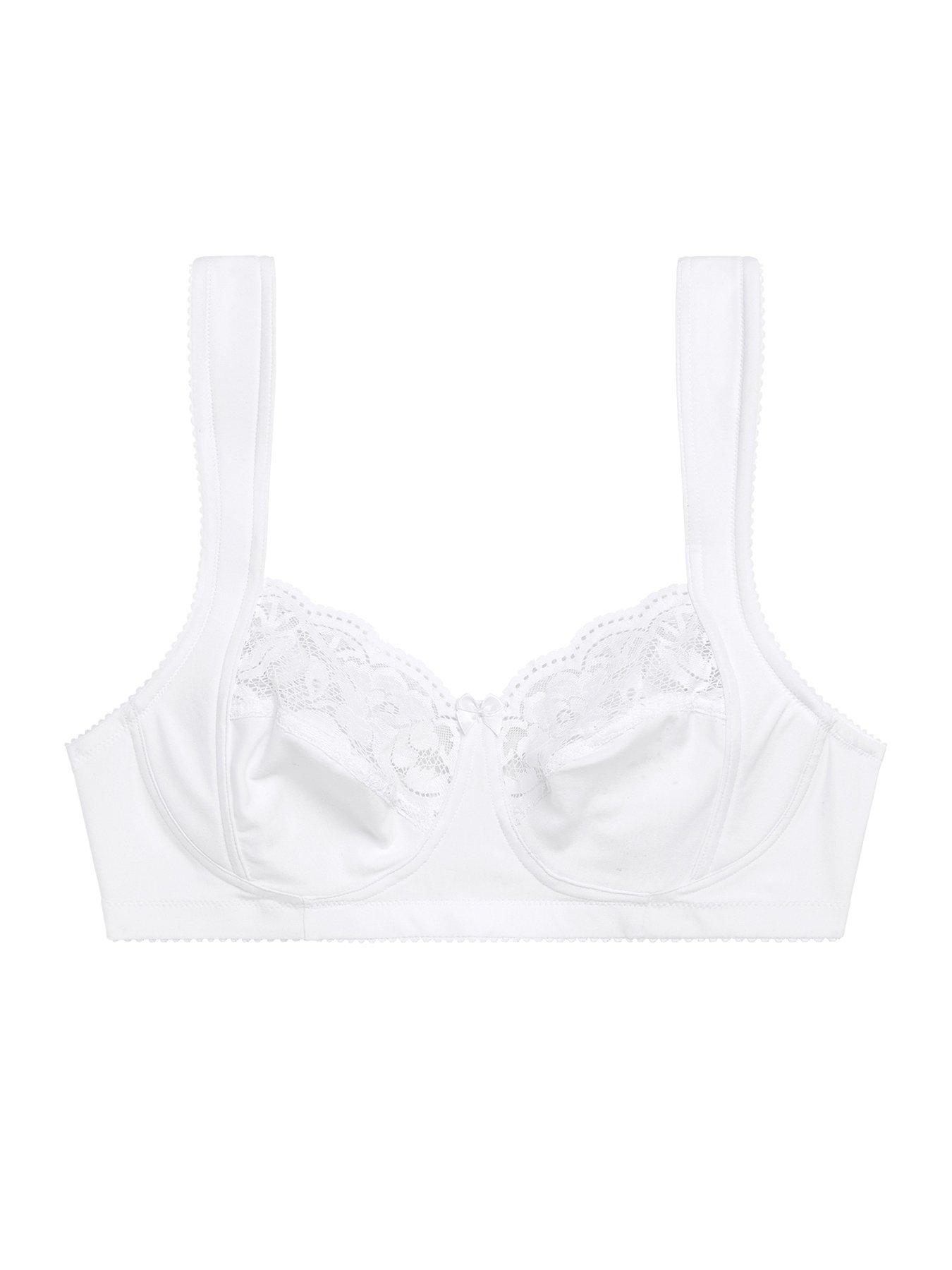 Image 4 of 4 of Miss Mary of Sweden Lovely Lace Non-wired Bra With Padded Side Support - White