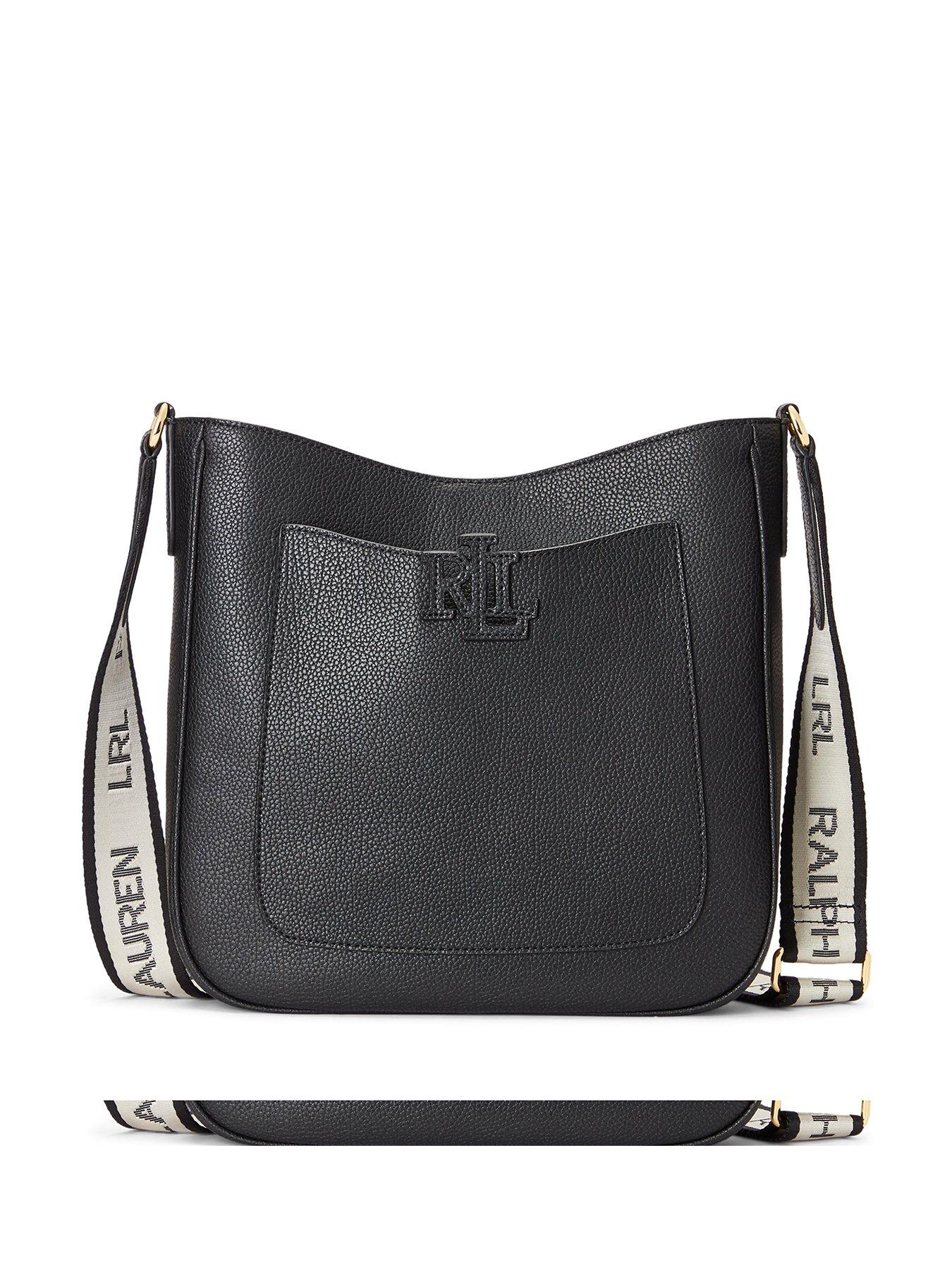 Lauren by Ralph Lauren Pebbled Leather Cameryn Crossbody- Medium, Black ...