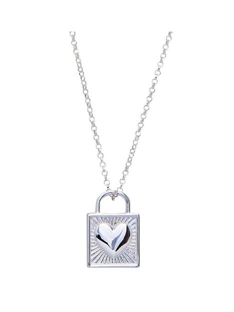 simply-silver-sterling-silver-diamond-cut-heart-padlock-necklace