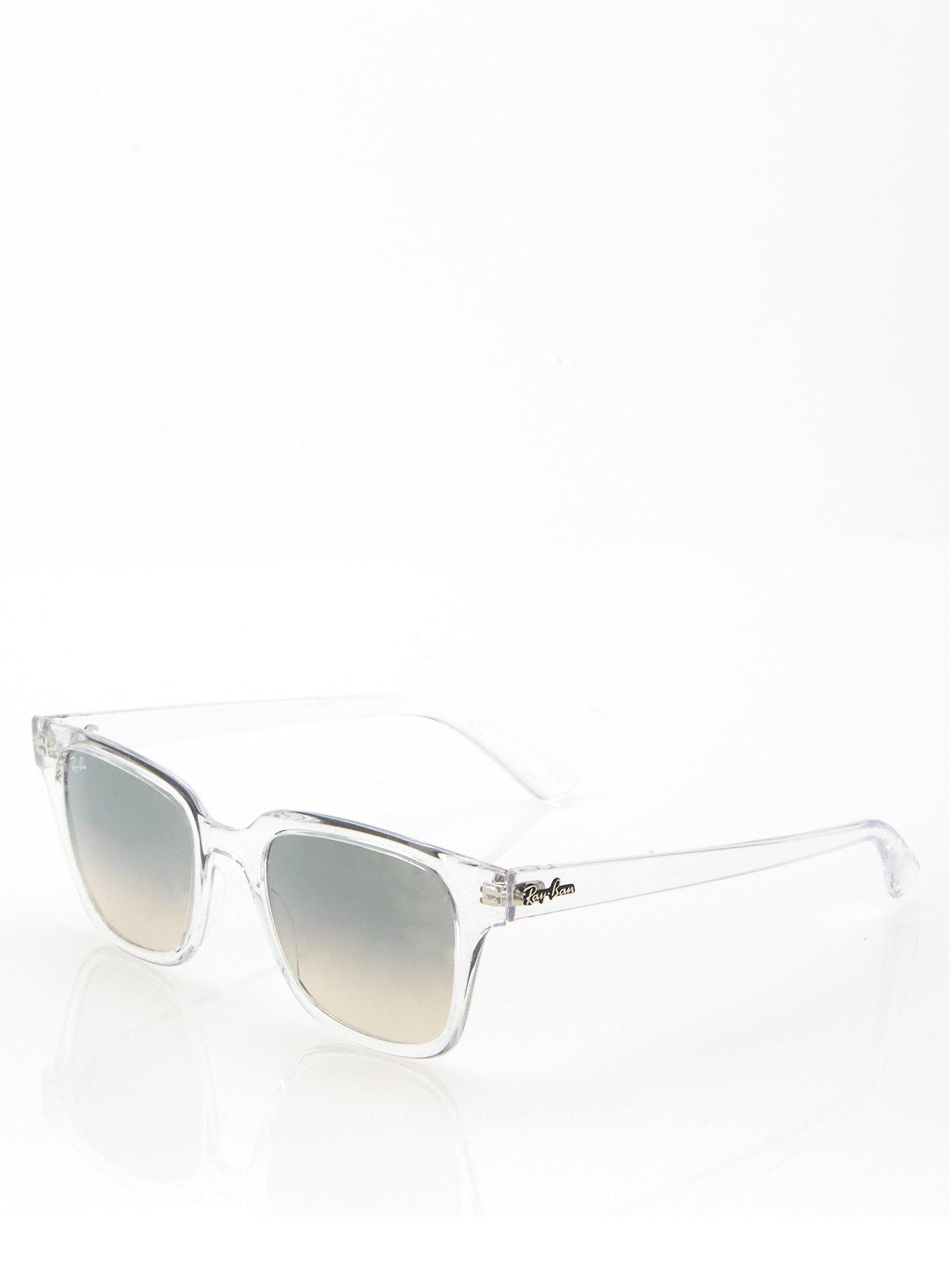  Square Clear Frame Grey Lens Sunglasses - Clear
