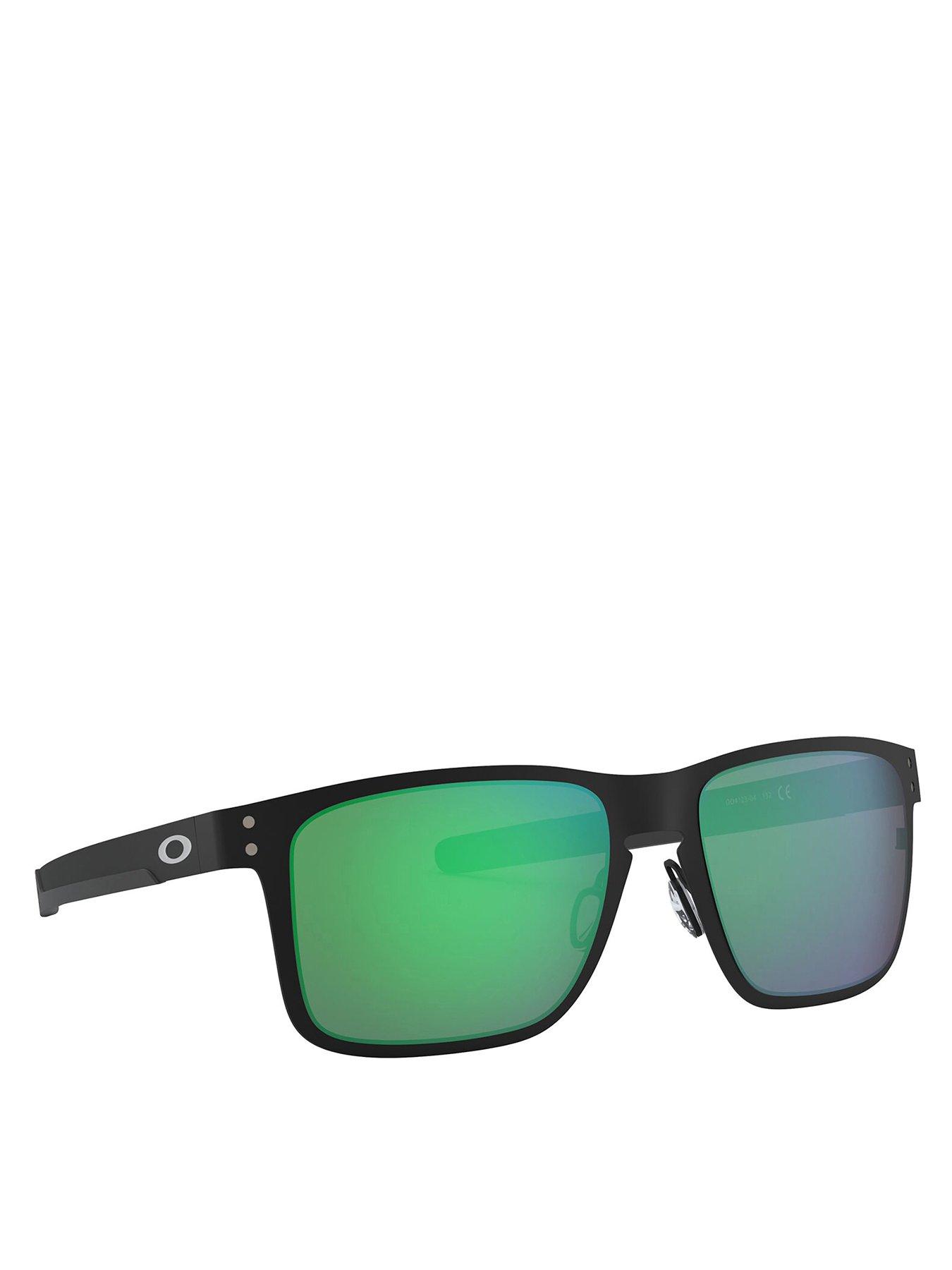 Oakley Square Black Frame Green Lens Sunglasses 