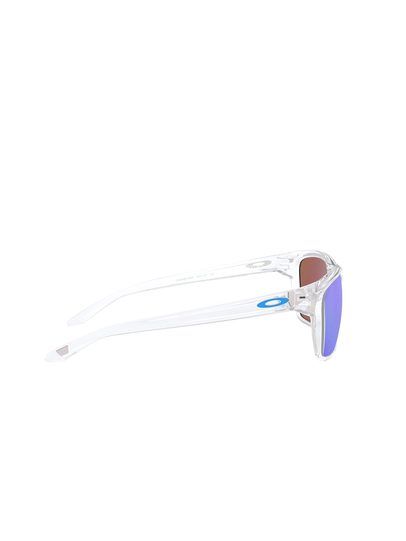 Image 2 of 3 of Oakley Rectangle Clear Frame Blue Lens Sunglasses - Black