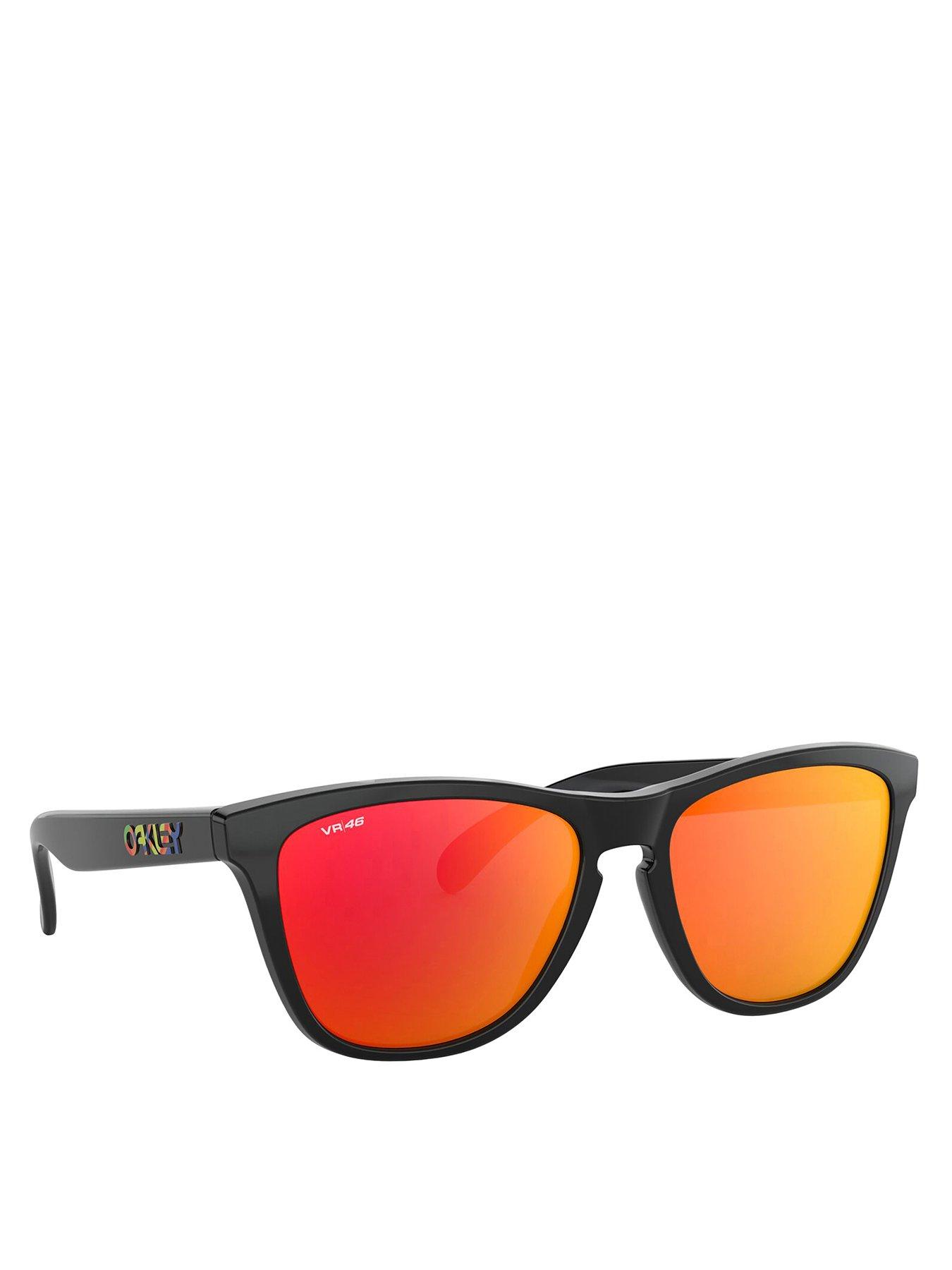 Oakley Square Black Frame Orange Lens Sunglasses very.co.uk