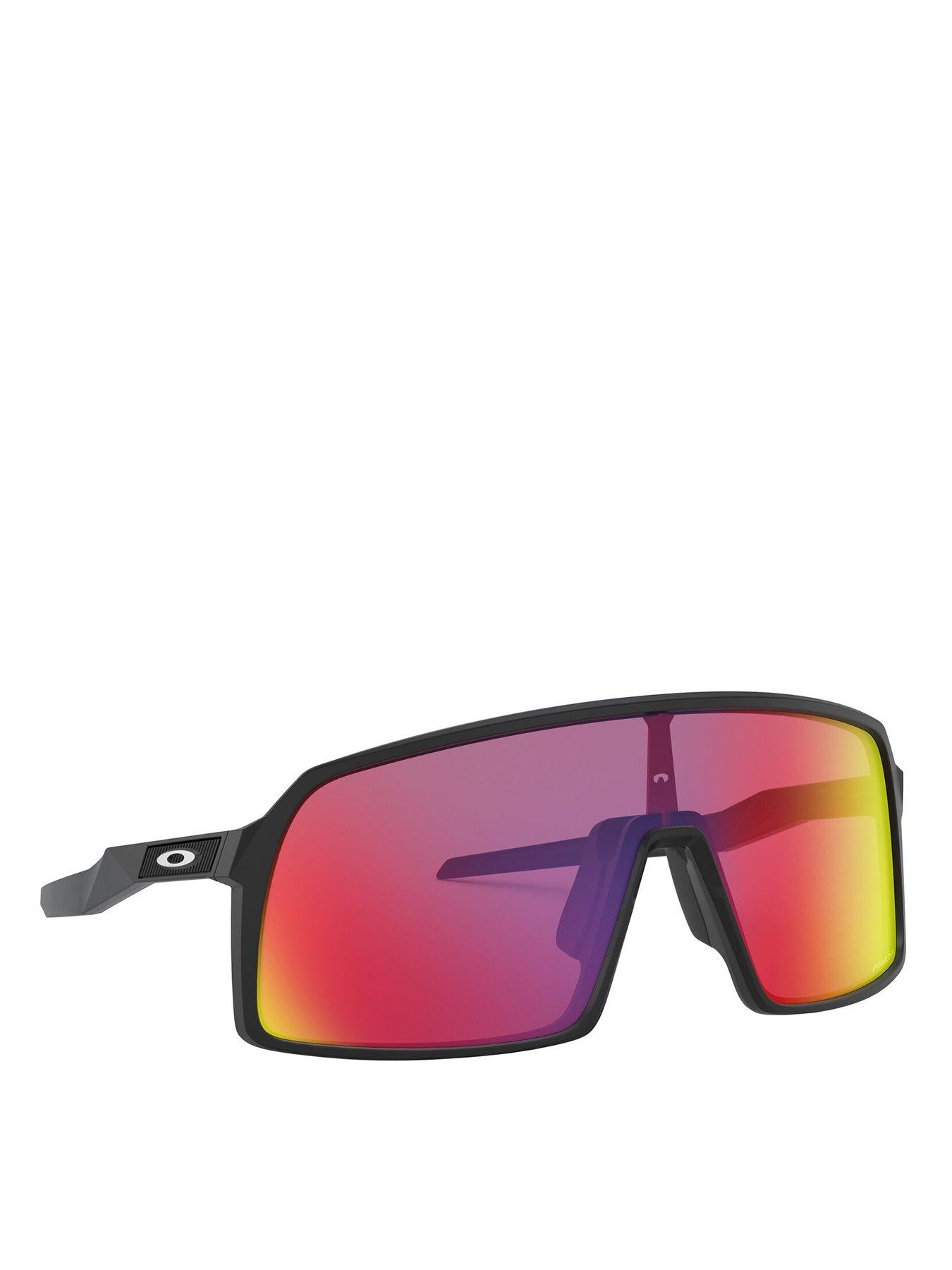 Oakley Sport Square Black Frame Red Lens Sunglasses - Black 