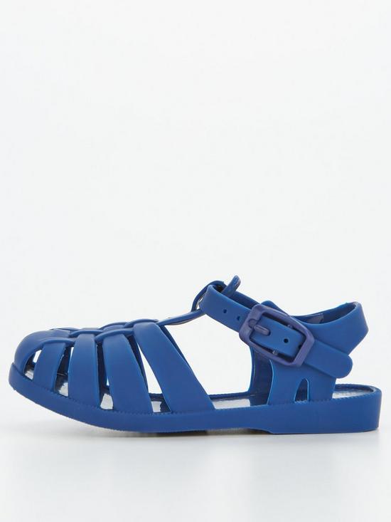 front image of v-by-very-younger-boys-buckle-jelly-sandals-navy