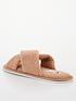  image of v-by-very-waverly-cross-strap-towelling-slipper-mink