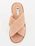  image of v-by-very-waverly-cross-strap-towelling-slipper-mink