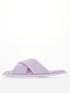  image of v-by-very-waverly-cross-strap-towelling-slipper-lilac