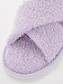  image of v-by-very-waverly-cross-strap-towelling-slipper-lilac