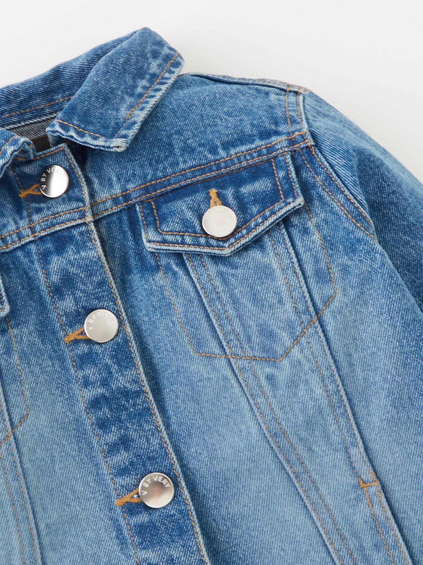 Girls denim jacket uk store