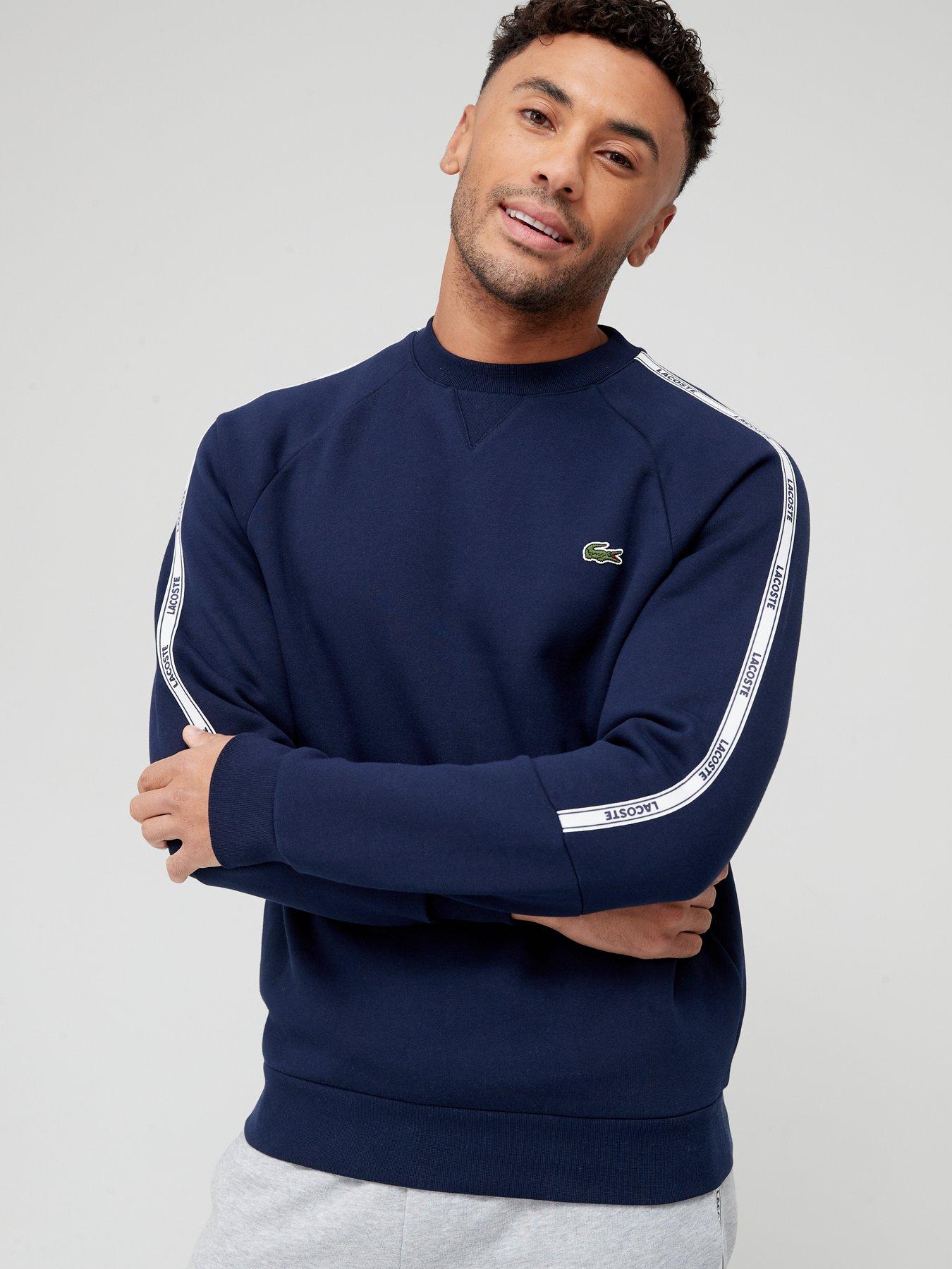 lacoste wordmark poly crew sweatshirt