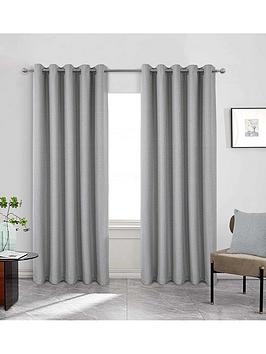 Product photograph of Very Home Woolacombe Blackout Lined Eyelet Curtains from very.co.uk