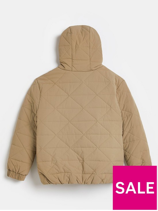 back image of river-island-boys-quilted-overhead-padded-beige