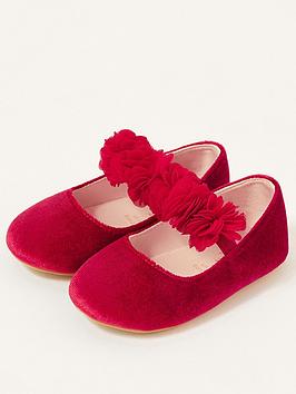 monsoon-baby-girls-velvet-corsage-walker-shoes-red
