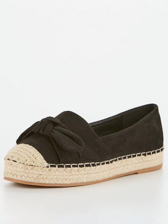 stillFront image of v-by-very-extra-wide-maya-fit-bow-espadrille-black