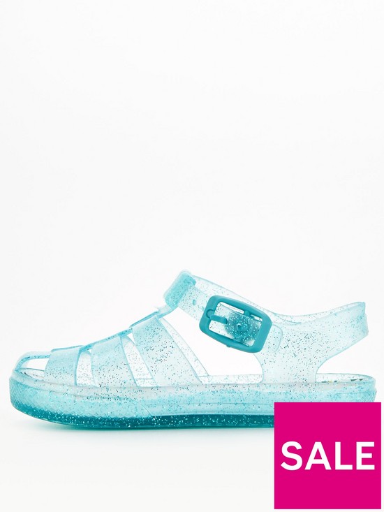 stillFront image of v-by-very-younger-girls-floral-glitter-jelly-sandals