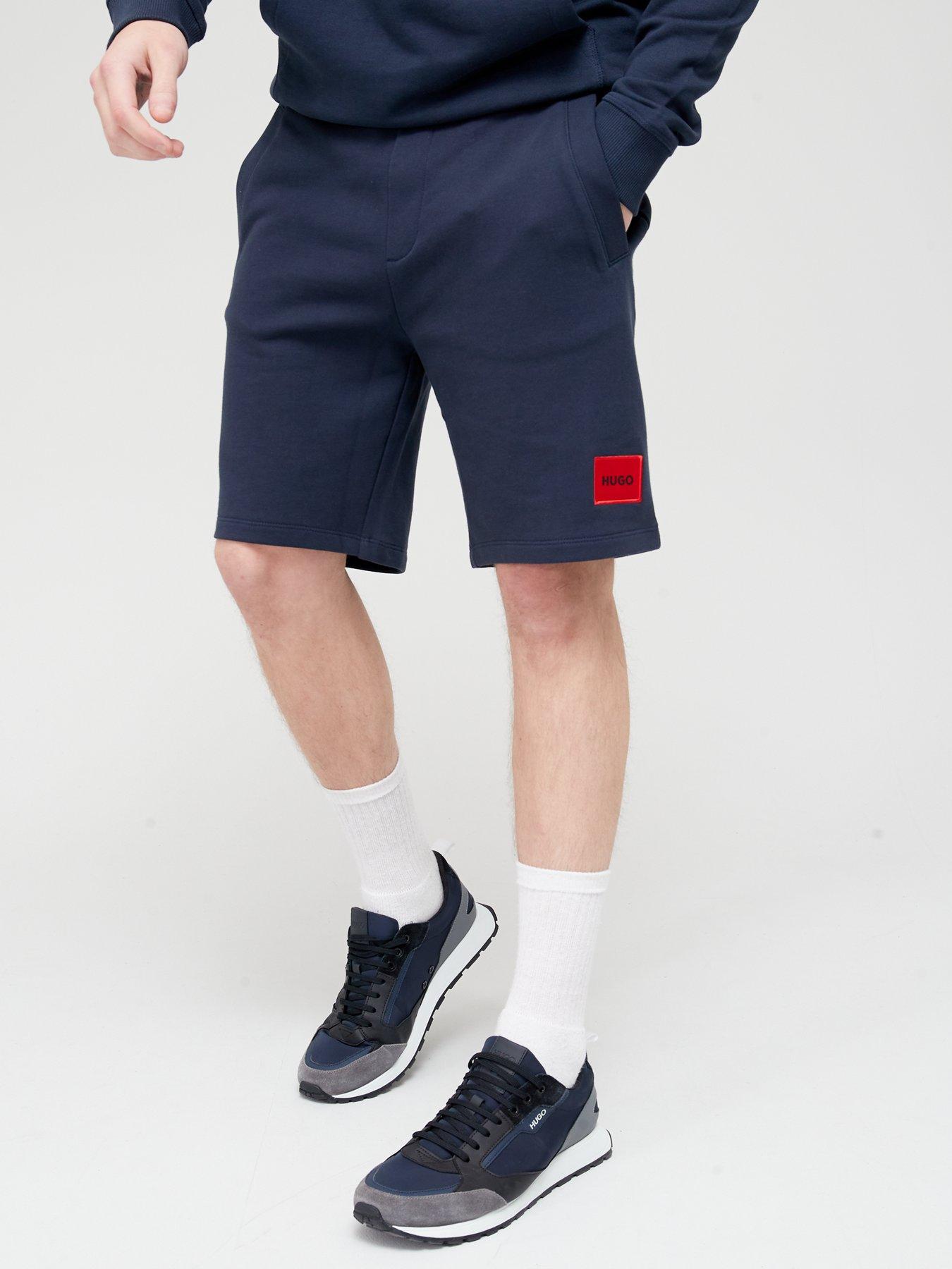 Men Diz Red Patch Logo Jersey Shorts - Dark Blue