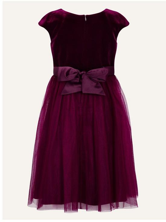 back image of monsoon-girls-berry-velvet-embroidered-dress-burgundy