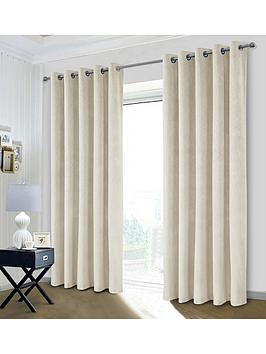 Product photograph of Very Home Valentina Embossed Velour Blackout Eyelet Curtains from very.co.uk