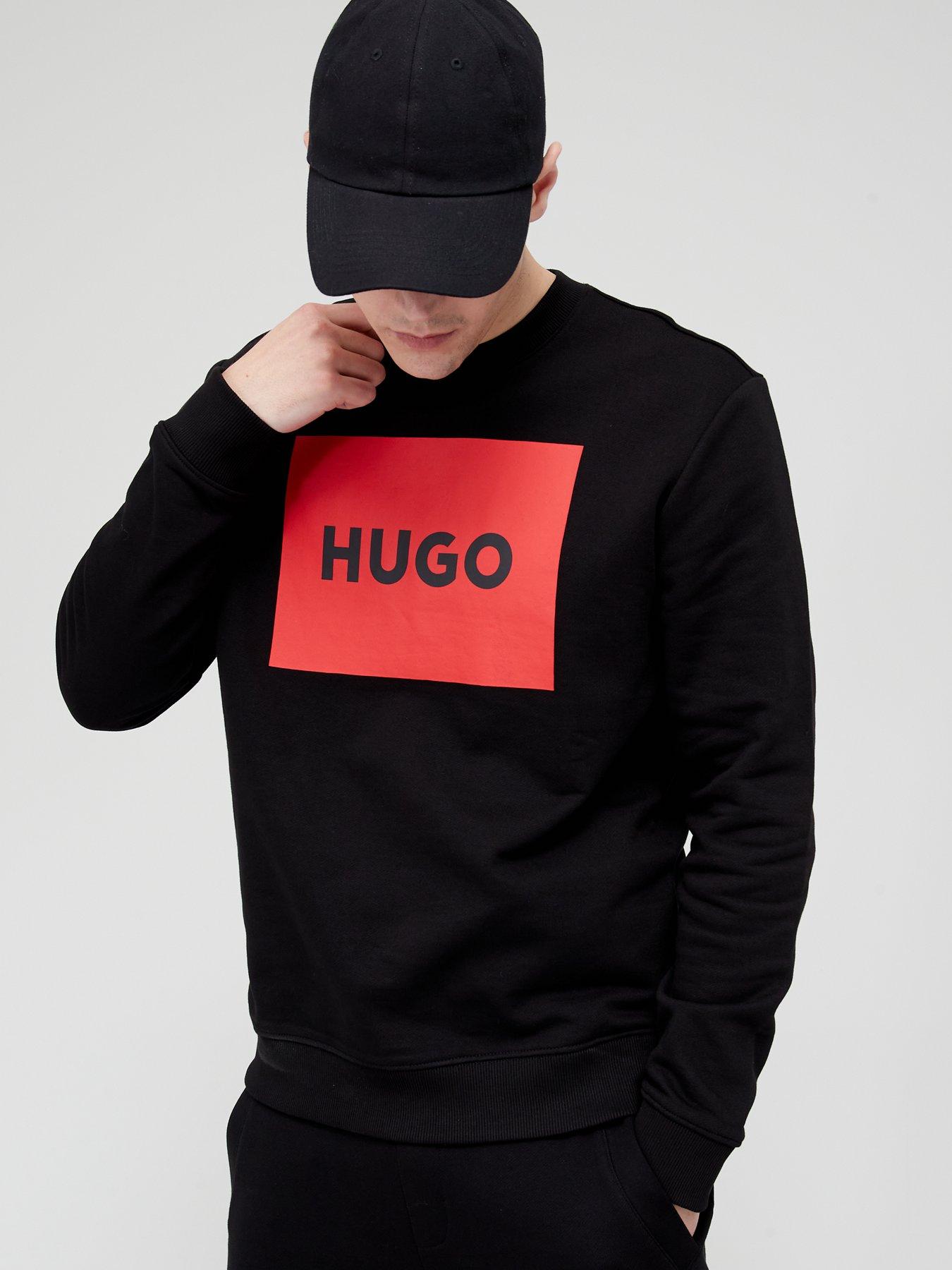 HUGO Duragol 222 Logo Crew Neck Sweatshirt - Black
