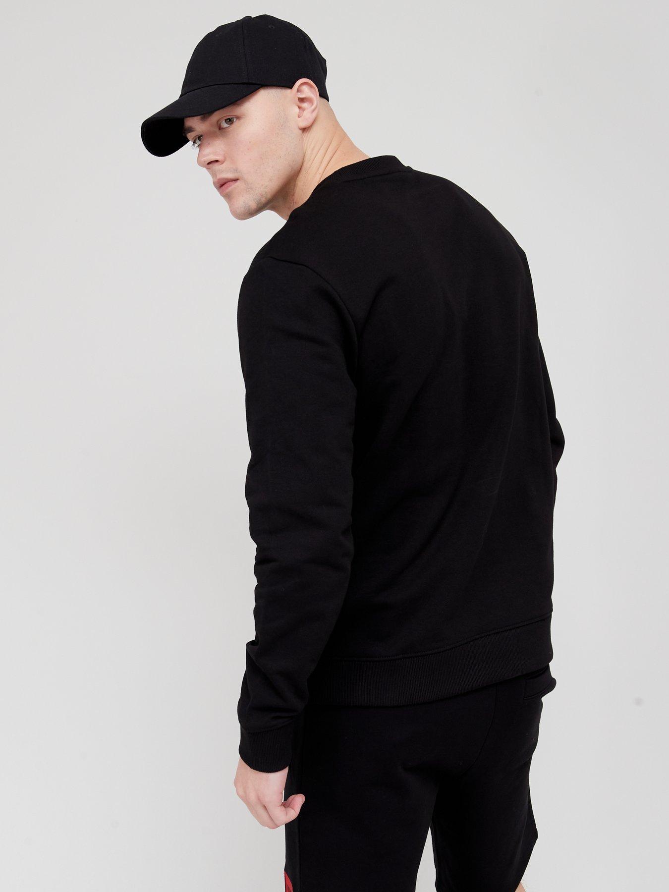 Image 2 of 4 of HUGO Mens Duragol 222 Logo Print Regular Fit Sweatshirt - Black
