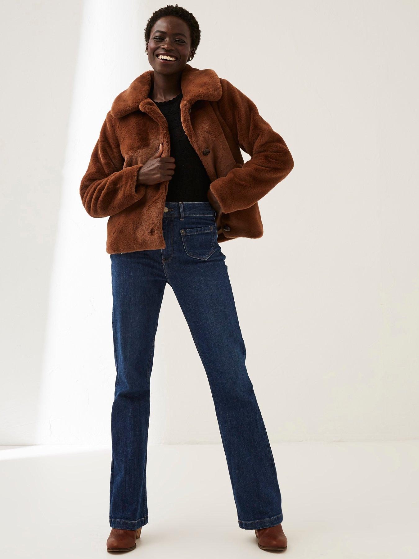 cropped fur jacket brown