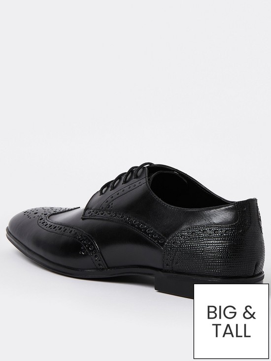 back image of river-island-wide-fit-lace-up-brogue-derby-shoes-black