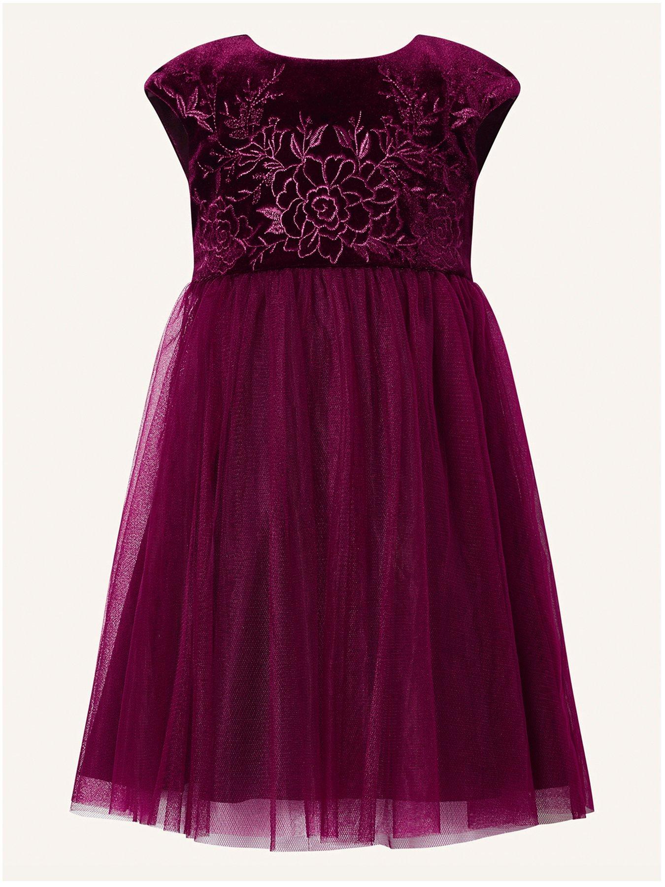 burgundy baby dress