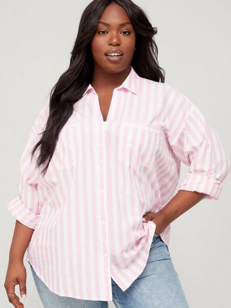 v-by-very-curve-long-sleeve-stripe-shirt-pink