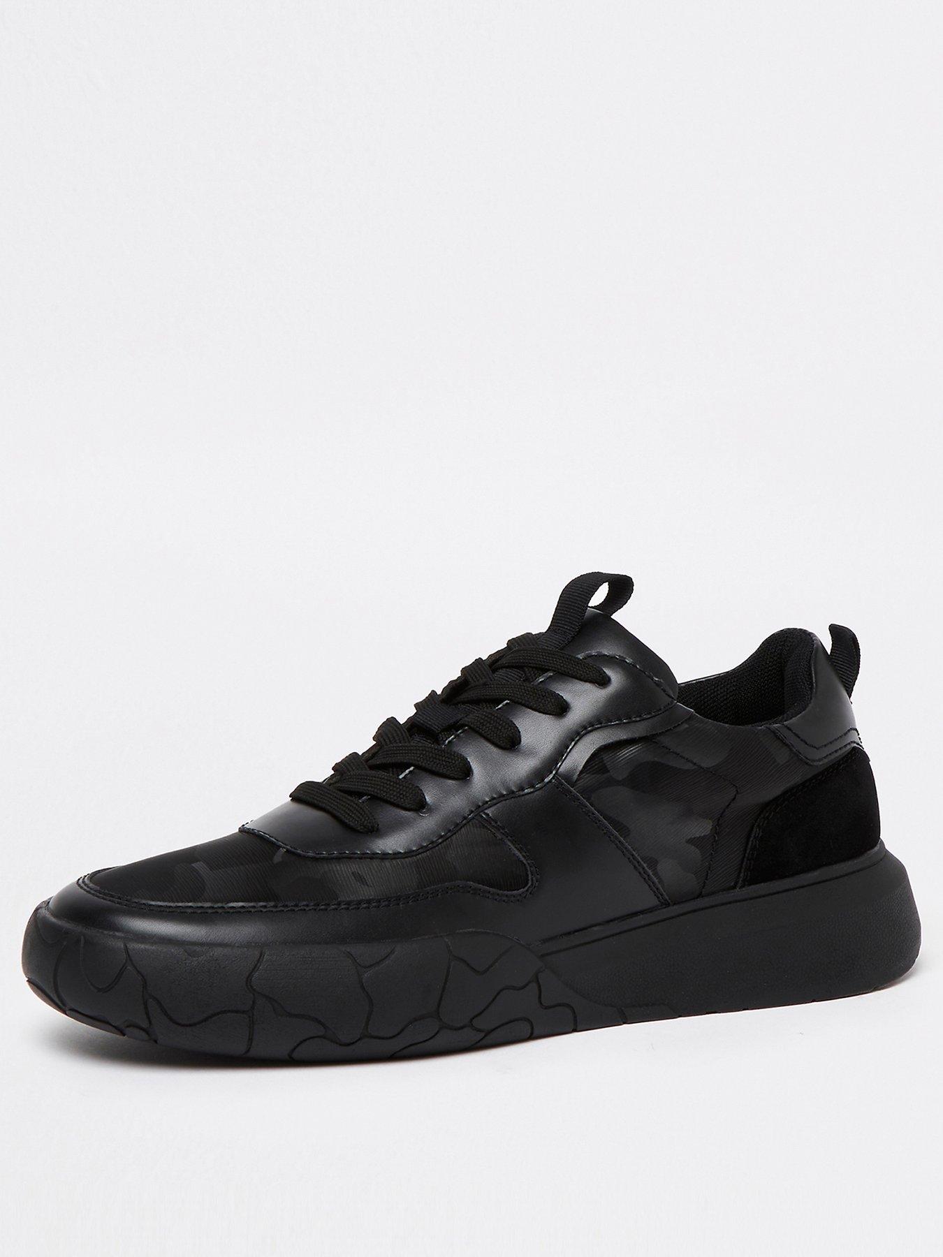 Trainers Camo Lace Up Runner Trainers - Black