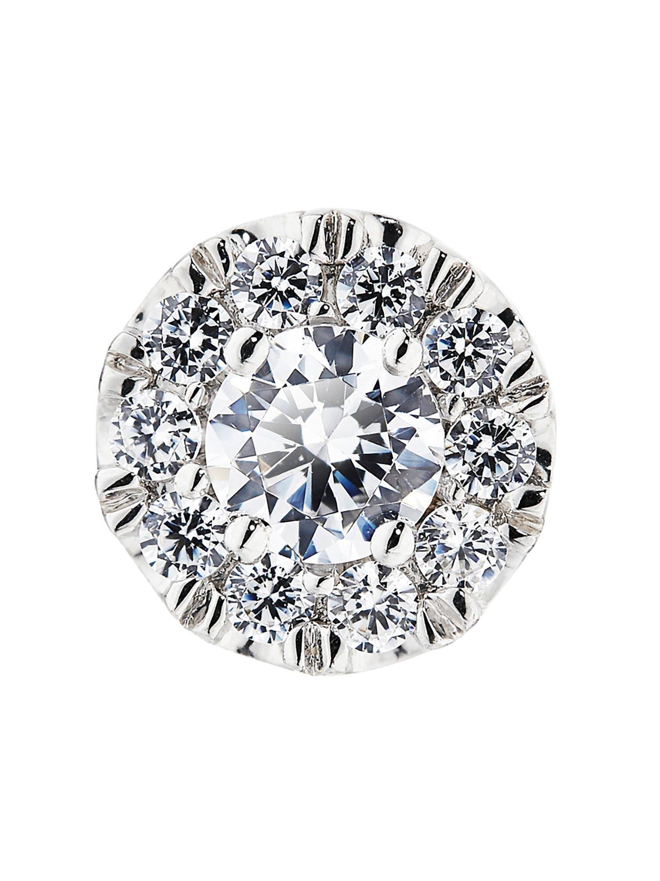 Image 3 of 6 of Love DIAMOND 9ct White Gold 0.50ct Diamond Halo Stud Earrings
