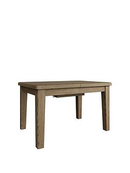 K-Interiors Granger Part Assembled Solid Wood 130-180 Cm Extending Dining Table + 4 Chairs - Smoked Oak/Grey
