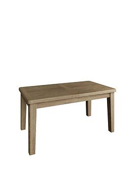 K-Interiors Granger Part Assembled Solid Wood 180-230 Cm Extending Dining Table + 6 Chairs - Smoked Oak/Grey