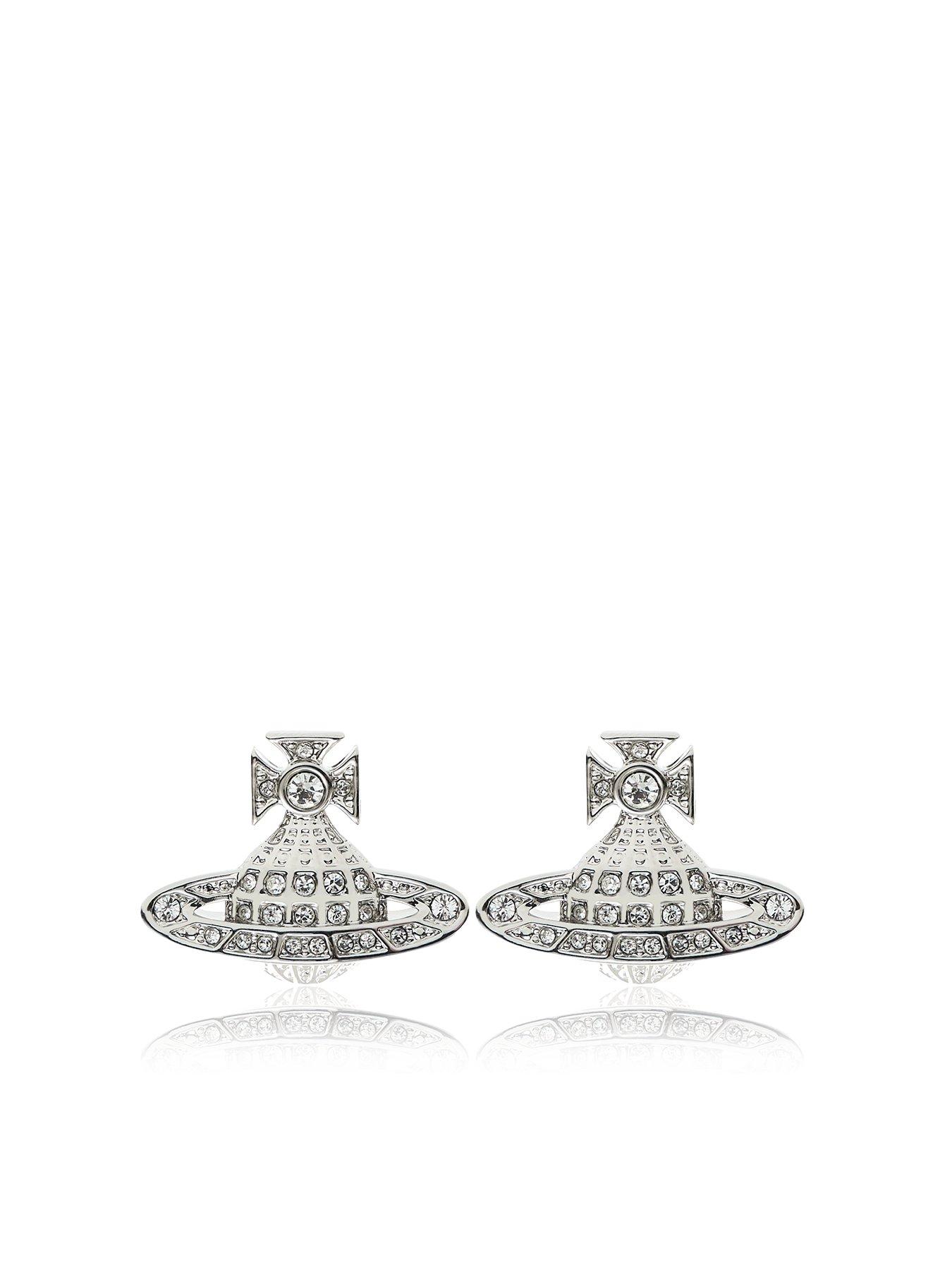 Vivienne Westwood Minnie Bas Relief Earrings - Silver | very.co.uk