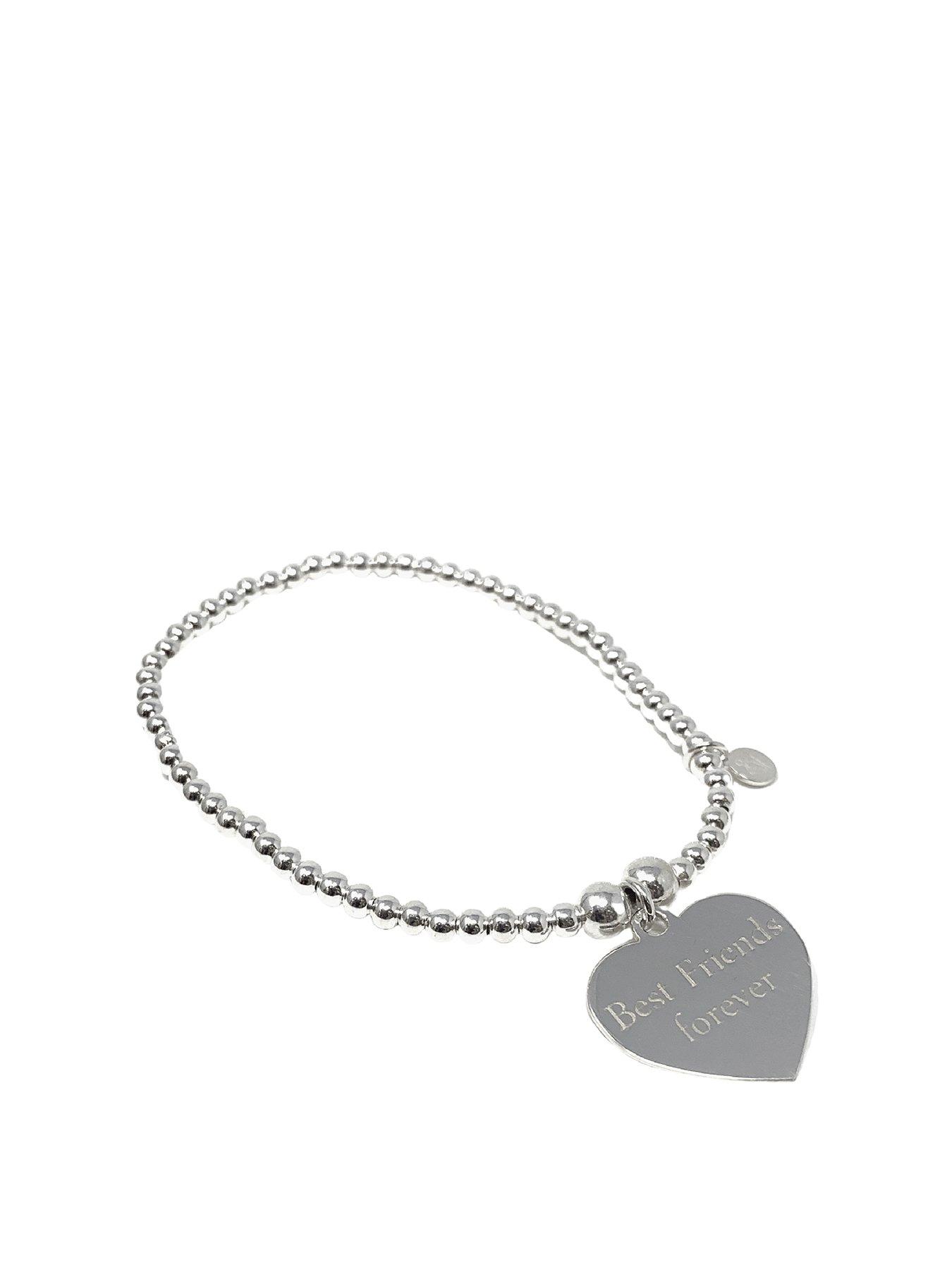 Product photograph of Say It With Engraved Heart Bracelet from very.co.uk