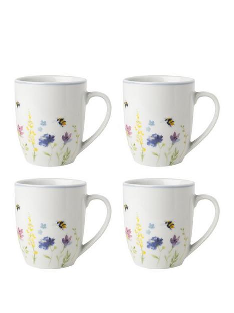 sabichi-floral-bees-set-of-4-mugs