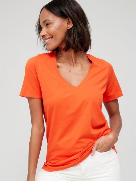 v-by-very-essential-v-neck-t-shirt-orange