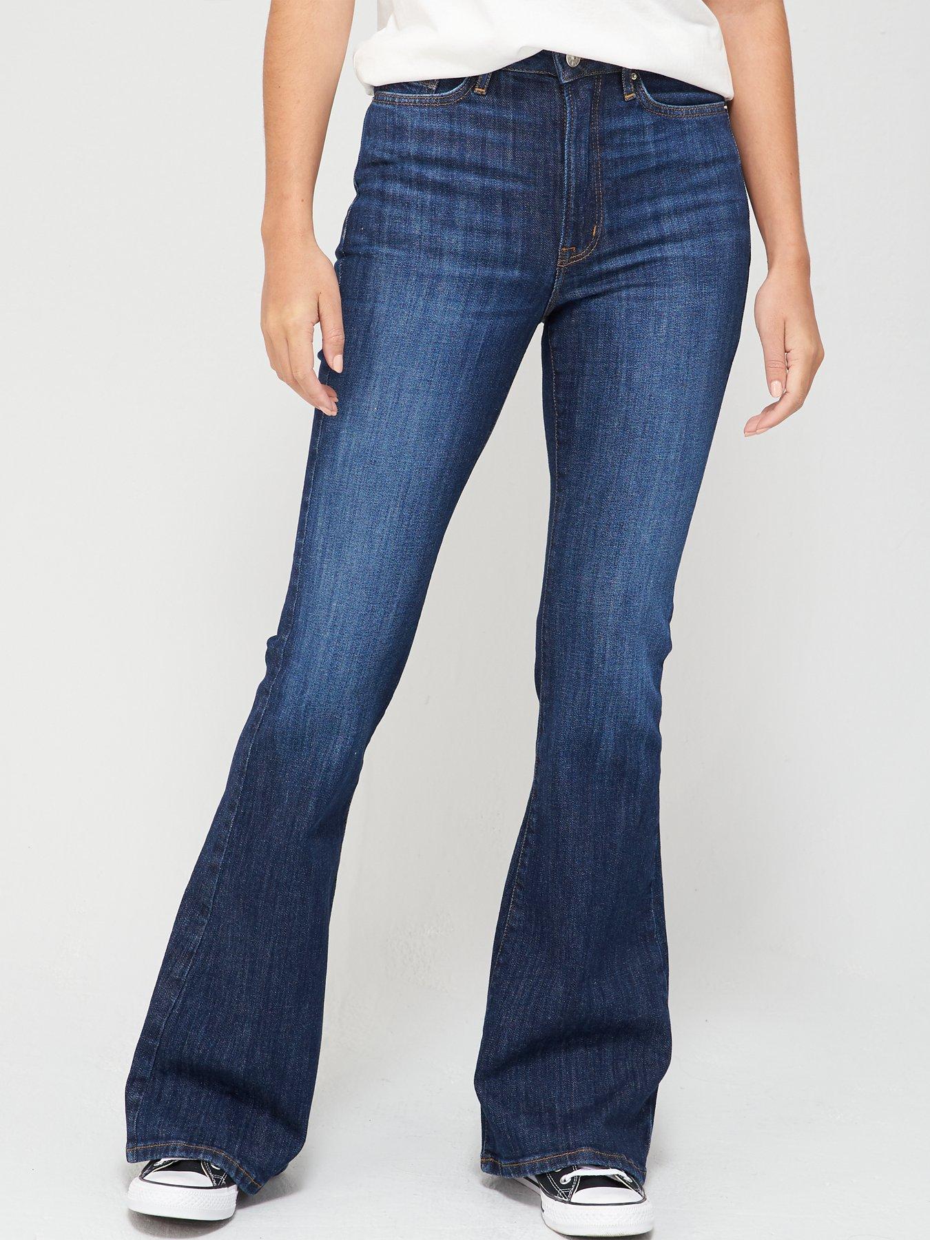 V by Very High Waist Forever Flare Jean - Dark Wash | very.co.uk