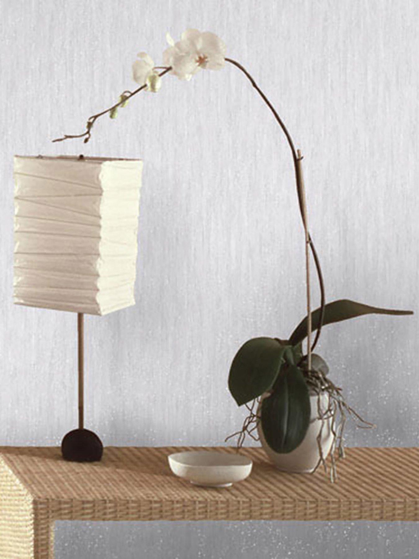 Product photograph of Fine Decor Panache Platinum Plain Glitter Wallpaper from very.co.uk