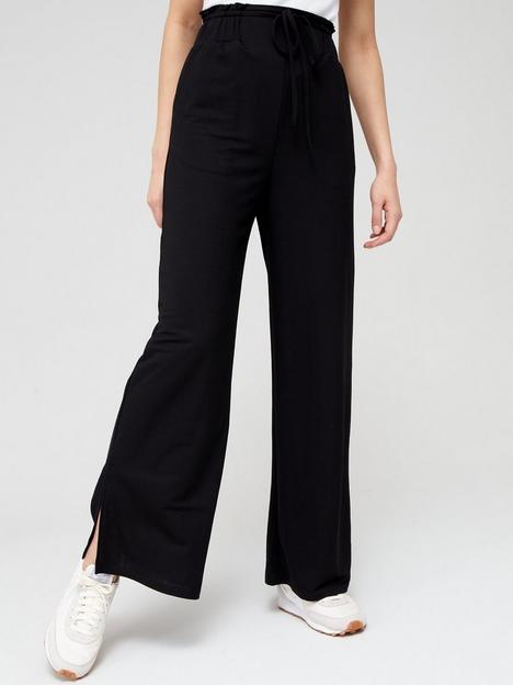 v-by-very-textured-tie-waist-wide-leg-trousers-black
