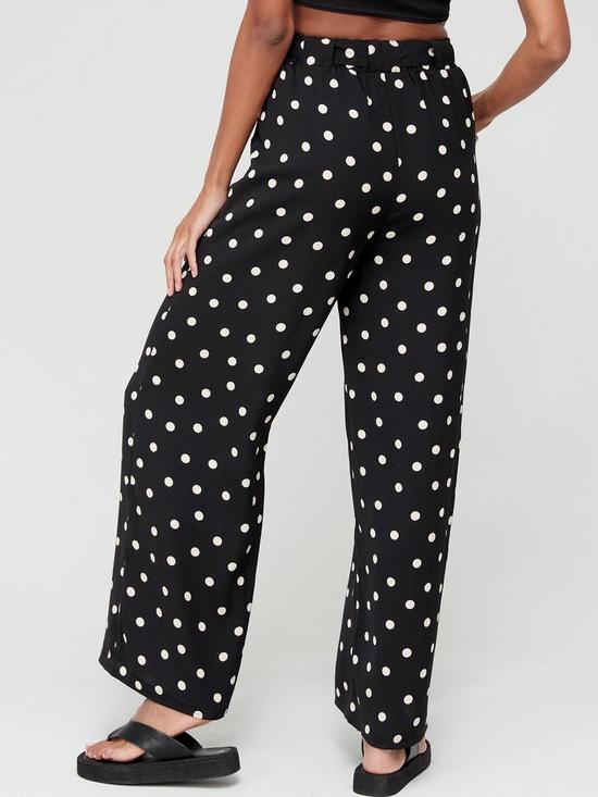 stillFront image of v-by-very-tie-waist-printed-trousers-spot