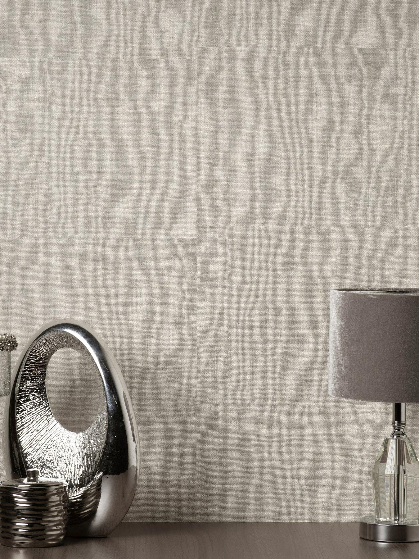 Fine Decor Milano Hessian Wallpaper - Stone