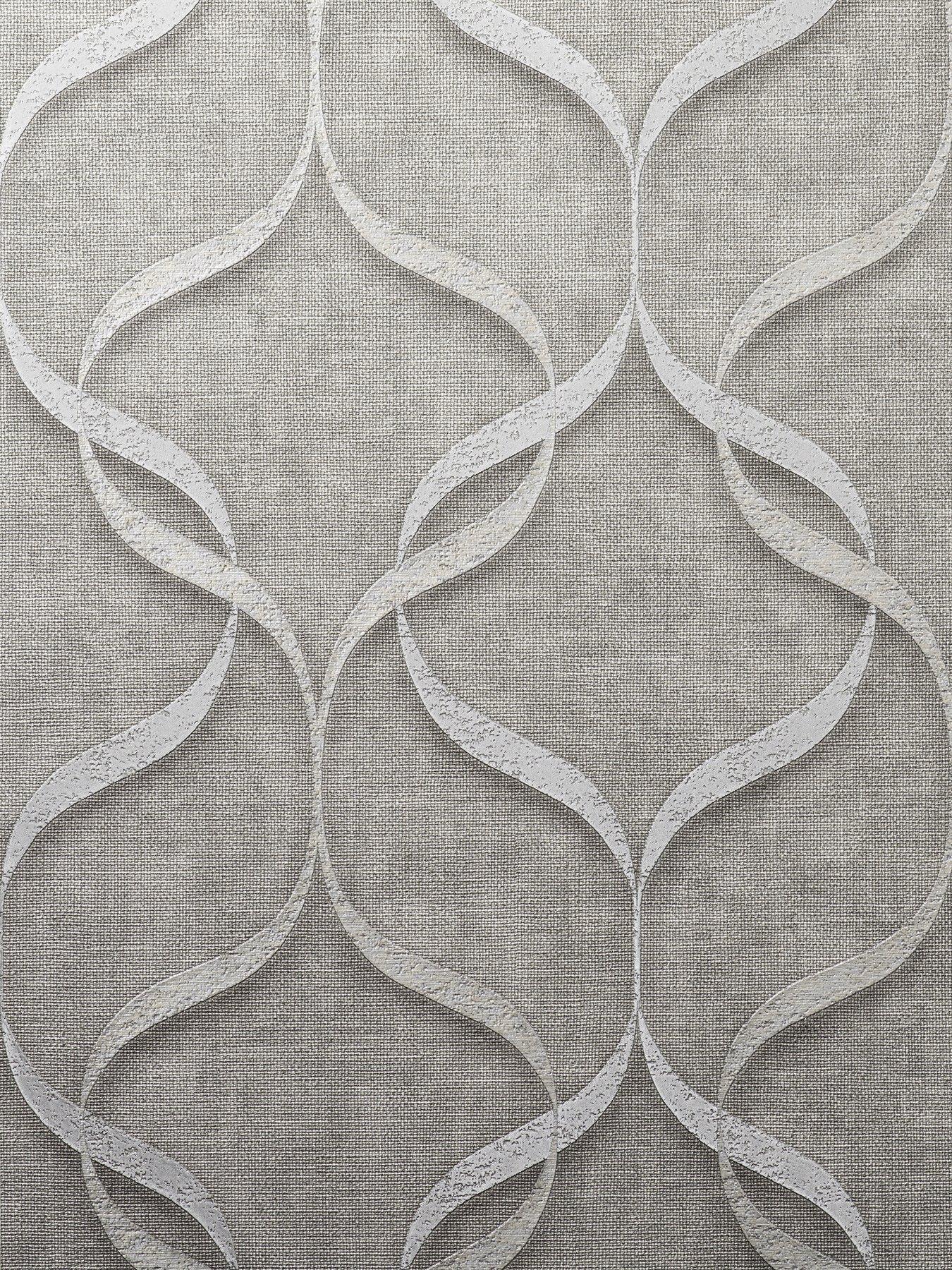 Product photograph of Fine D Cor Milano Wave Wallpaper - Grey from very.co.uk