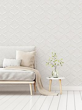 Product photograph of Fine Decor Milano Wave Wallpaper - Off-white from very.co.uk